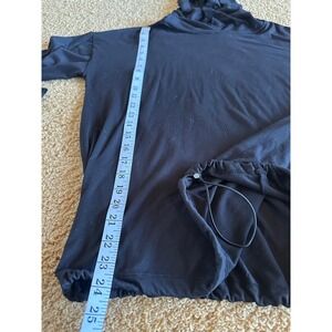 Adrienne Vittadini Jersey Sport Hoodie Womens M Blk Athleisure Minimalist Cozy